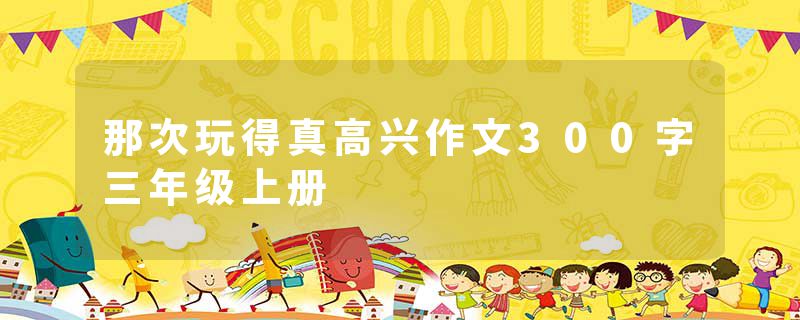 那次玩得真高兴作文300字三年级上册