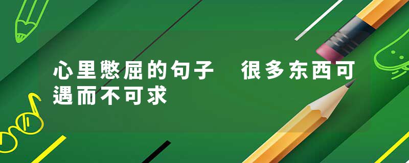 心里憋屈的句子 很多东西可遇而不可求